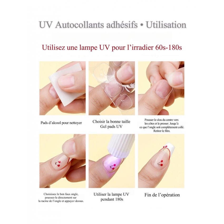 Faux Ongles Gel pad UV Autocollants adhésifs |  Press on nails | Li...