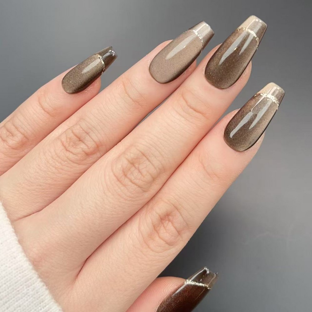 Faux Ongles Gold Finger |  Faits à la mains | Manicure réutilisable et durable