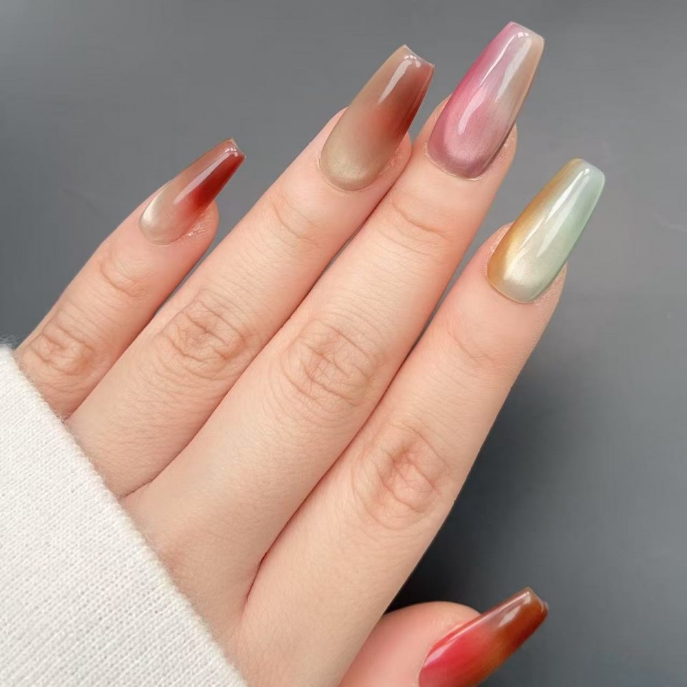 Faux Ongles Skittles | Faits à la mains| Manucure réutilisable et durable