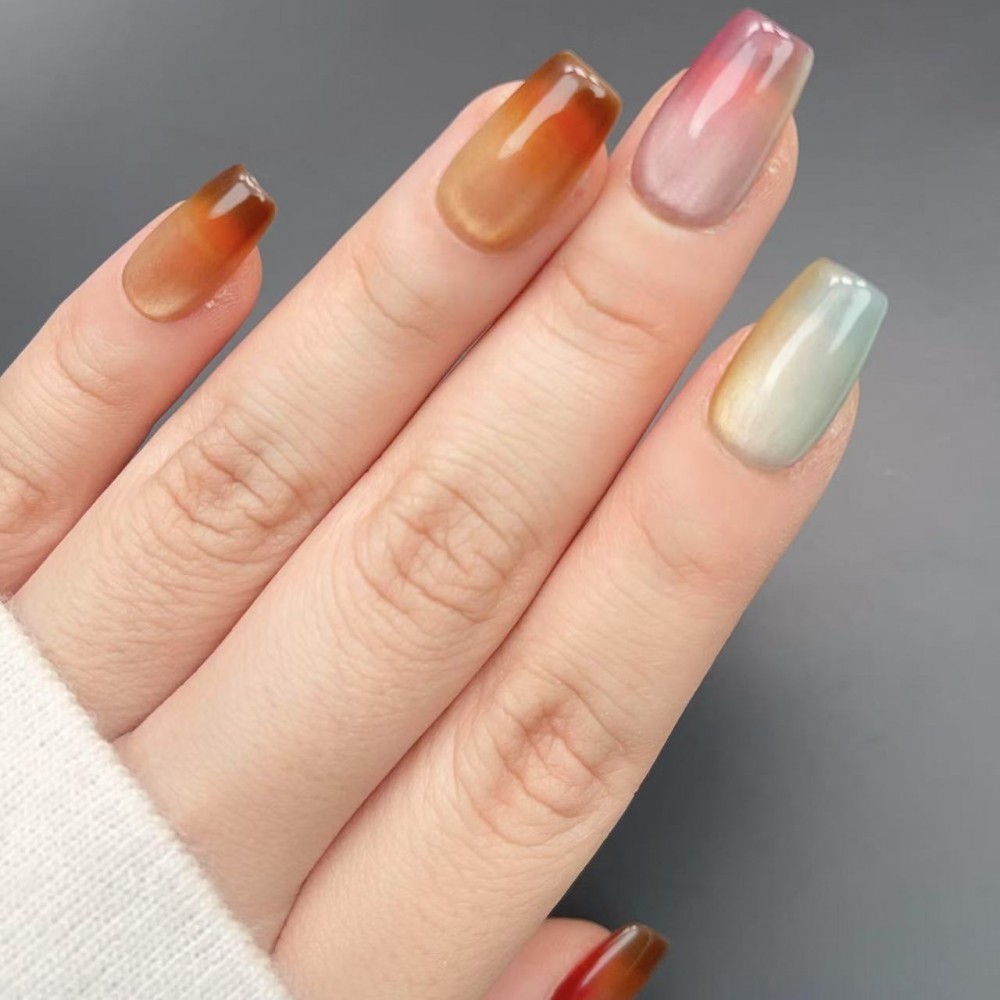 Faux Ongles Skittles | Faits à la mains| Manucure réutilisable et durable