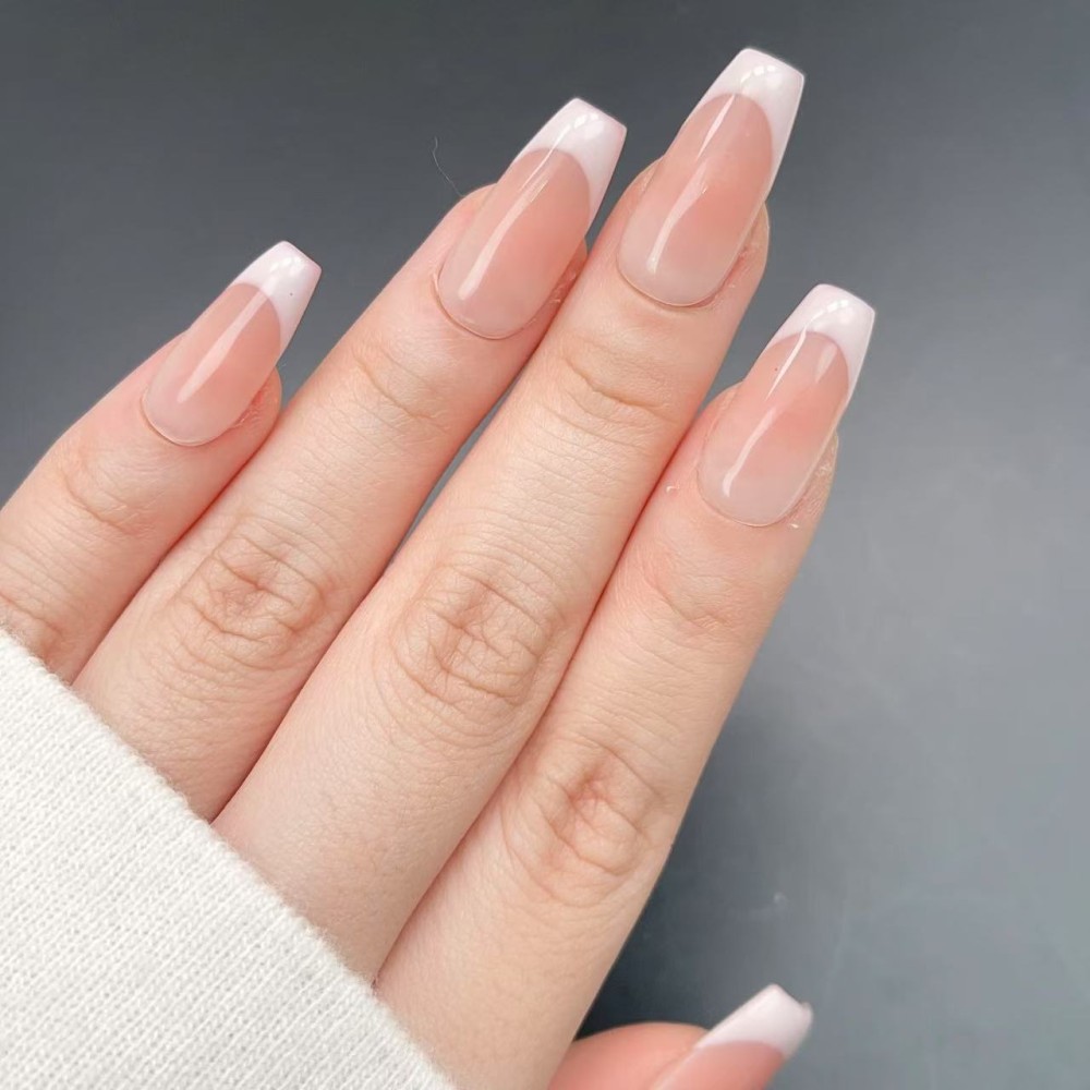 Faux Ongles Milky French |  Press on nails | Garantie Satisfaction