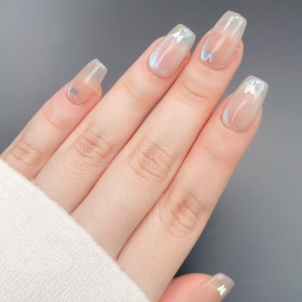 Faux Ongles Blue Noctilucent |  Effet Lumineux et Élégance Subtile