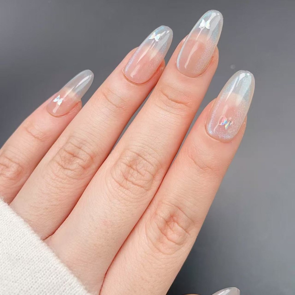 Faux Ongles Blue Noctilucent |  Effet Lumineux et Élégance Subtile