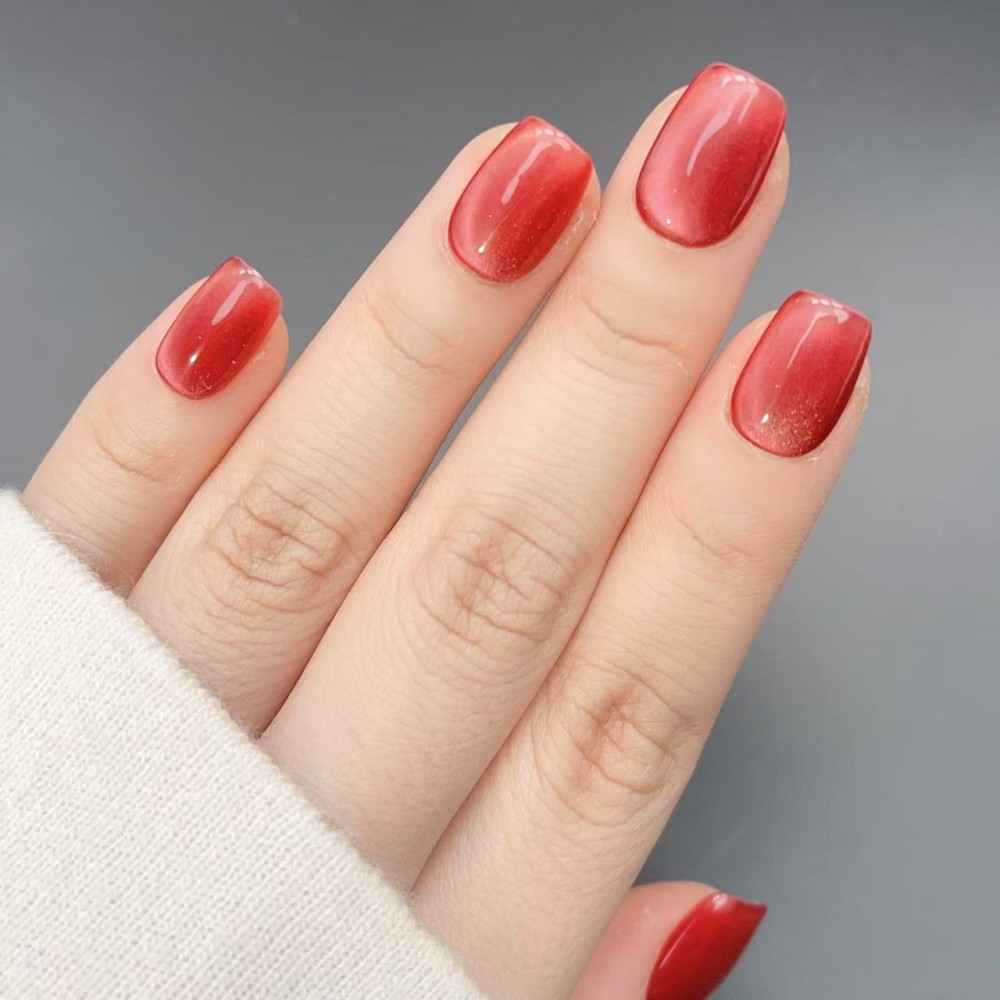 Kazinails | Carmine - Faux Ongles Rouge Élégant et Sophistiqué