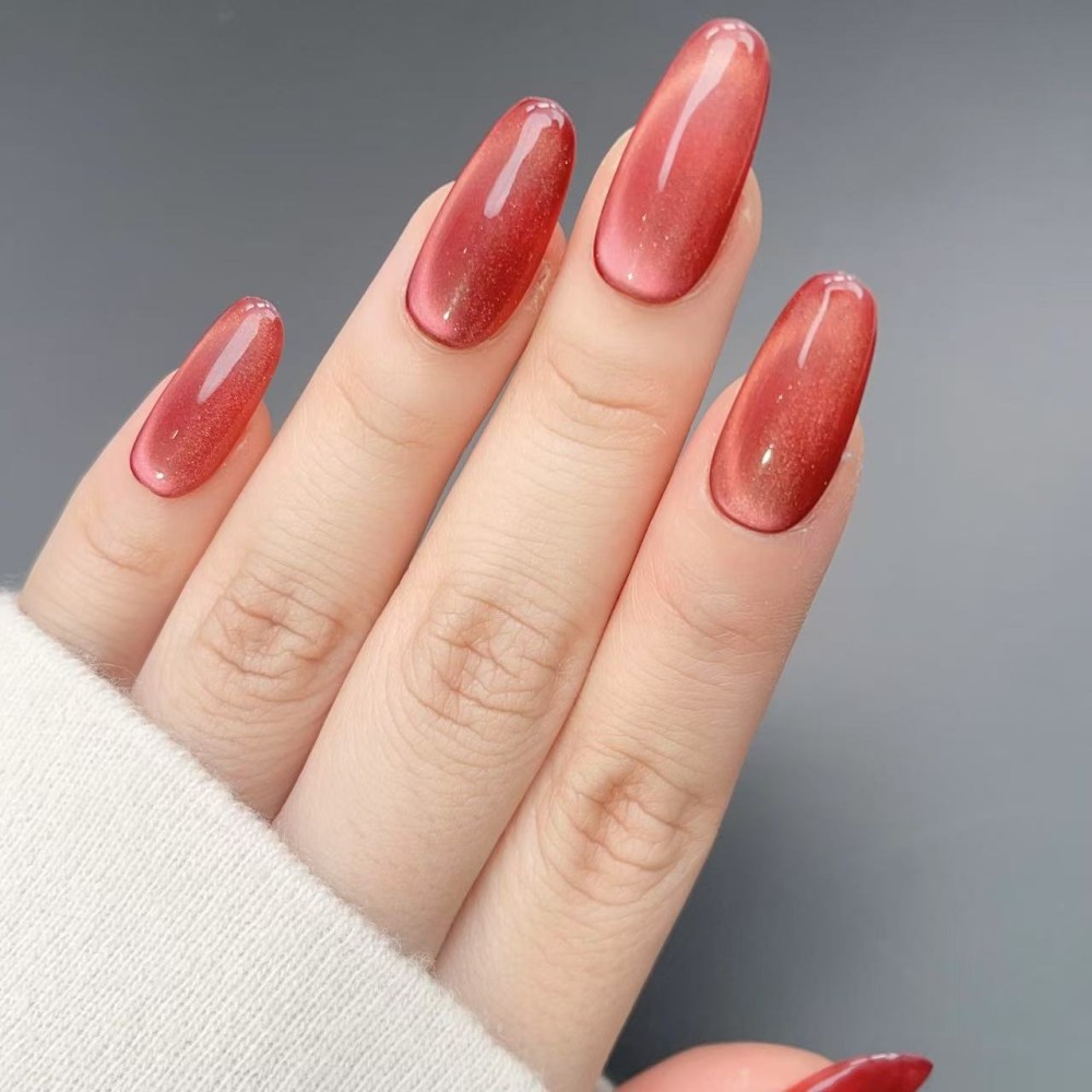 Kazinails | Carmine - Faux Ongles Rouge Élégant et Sophistiqué